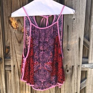 Free People pink, blue and red tank top/camisole.